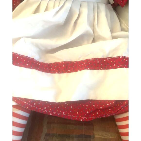 Vintage 37” Handmade Raggedy Ann Cloth Doll Calico Dress & Apron Large Oversized - Picture 5 of 6